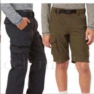 NEW BOYS YOUTH UNIONBAY CONVERTIBLE Cargo Pants Converts to Shorts